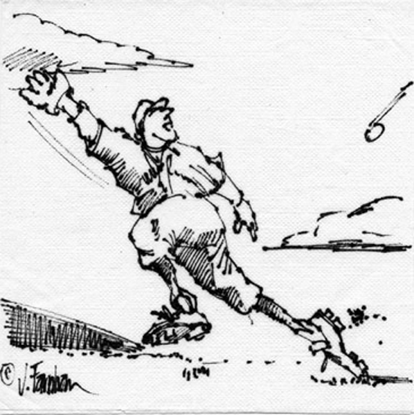 Vintage Baseball: Pen and Ink on Napkin 