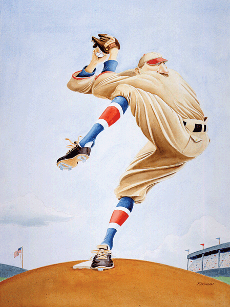 Vintage Baseball: Watercolor 