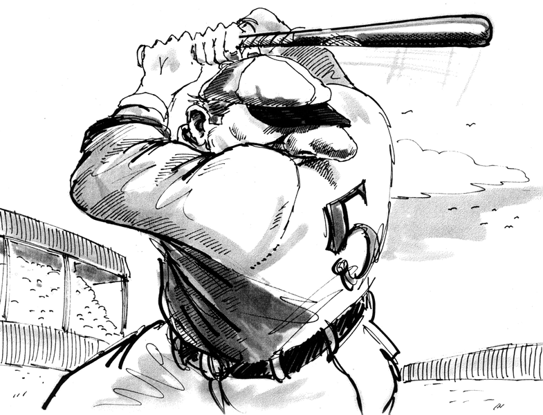 Vintage Baseball: Pen and Ink with Tone 