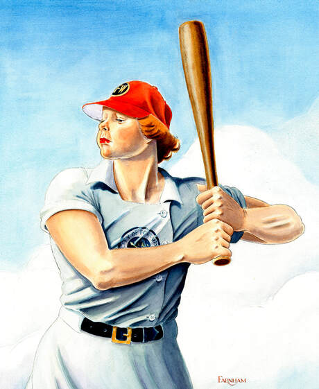 Vintage Baseball : Watercolor 